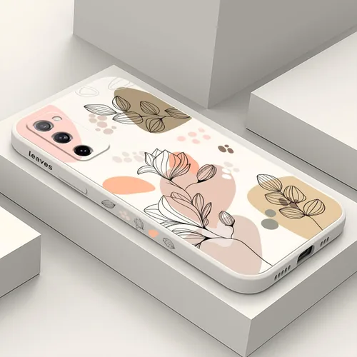 Vista 22 de LEECG para Samsung Galaxy S20 Funda, Diseño Creativo Lateral con Forro de Microfibra de Silicona Suave con Patrón de Flores para Cubierta de negro
