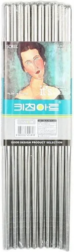 Vista 3 de Olivia Tree Palillos antideslizantes – 10 pares de palillos huecos de acero inoxidable al vacío