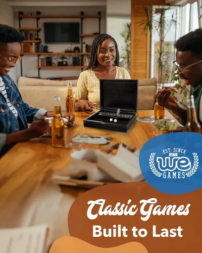 Vista 9 de WE Games Juego de mesa de 12 números Shut The Box - Caja de madera teñida negra con tapa