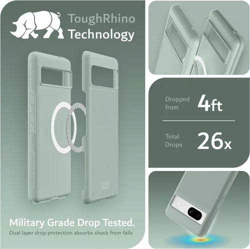 Vista 4 de TUDIA MergeGrip [Compatible con Magsafe] Funda para Google Pixel 7a 2023, [Probada contra caídas de grado militar] Borde elevado para protección