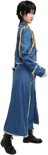Vista 3 de miccostumes Disfraz de uniforme y abrigo azul para hombre