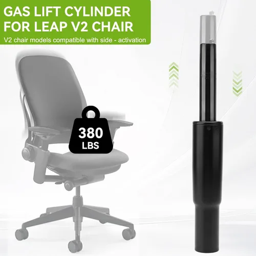 Vista 3 de Cilindro elevador de gas resistente para silla Steelcase Leap v2, Side Activate - Accesorios de elevación de silla, 4 pistones hidráulicos con 380