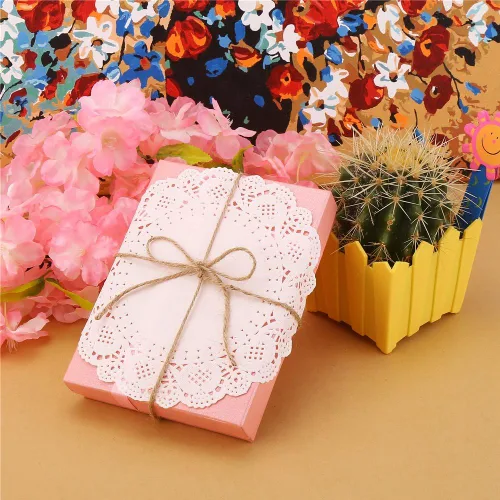 Vista 7 de DECORA 4.5 pulgadas blanco redondo papel encaje Doilies para la decoración de vajilla de boda 200pcs