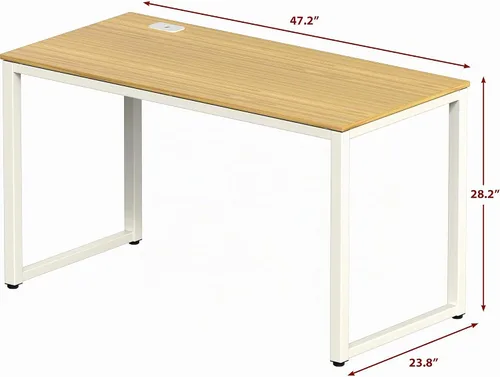 Vista 3 de SHW Escritorio para computadora de oficina de grado comercial de 48 pulgadas, roble Negro