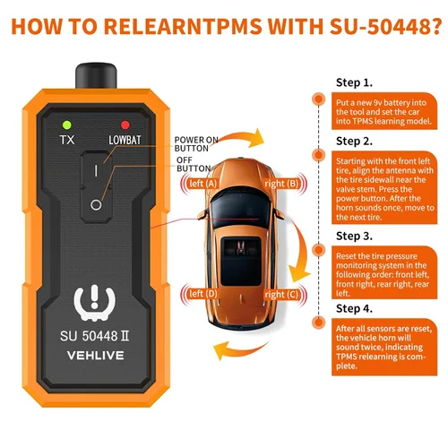 Vista 5 de Herramienta de reaprendizaje TPMS para sensor de neumáticos GM, versión mejorada EL-50448, herramienta de reinicio de activación del sistema