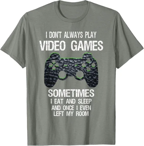 Vista 36 de Funny Gamer Video Games - Camiseta para niños y adolescentes, ajuste clásico, color negro, mezcla de algodón, Negro