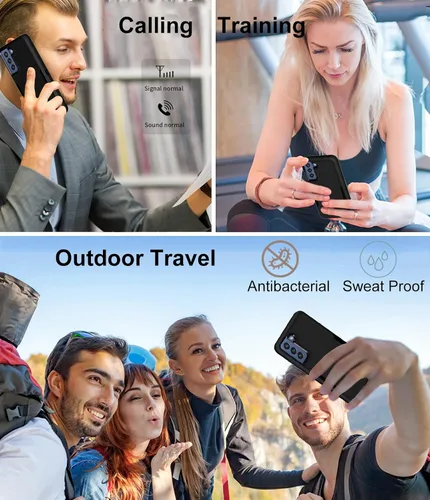 Vista 8 de Funda para Samsung Galaxy S21 FE 5G y protector de pantalla de vidrio, cubierta de puerto a prueba de polvo, protección de cuerpo completo, funda