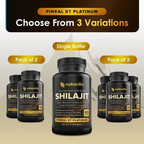 Vista 6 de Pineal XT Platinum – Suplemento puro de Shilajit del Himalaya – Apoya la energía, la salud del cerebro y la memoria – Descalcificación rápida
