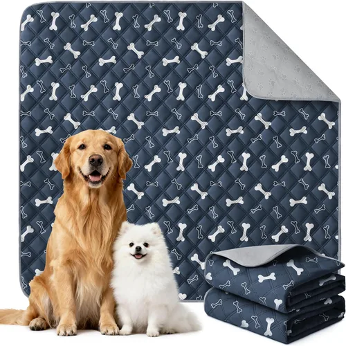 Vista 18 de Eterish Paquete de 2 almohadillas reutilizables y lavables para orina para perros, grandes, extragrandes, 36 x 41 pulgadas, paquete de 2 Beige