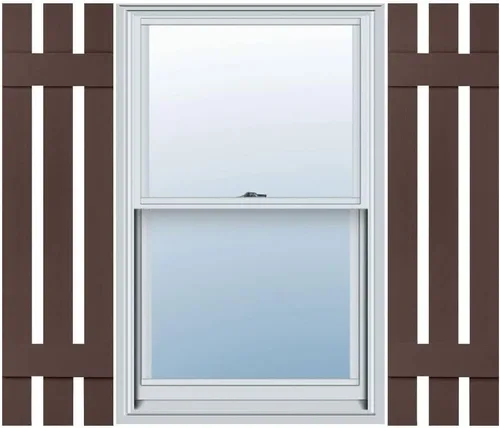 Vista 6 de Mid America Board and Batten - Persiana estándar de vinilo con 3 tablas espaciadas de 12 pulgadas (1 par) - 12 x 55 002 negro