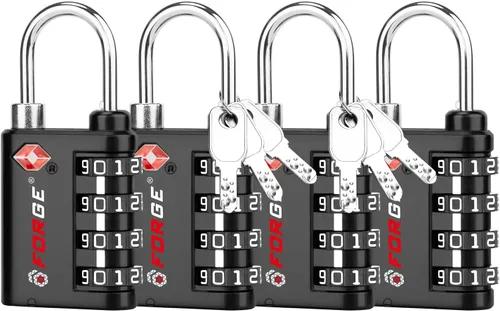 Vista 22 de Forge Doble apertura: cerradura con llave o combinación, cerradura aprobada por la TSA para equipaje, estuche pelícano, viajes, gimnasio, escuela