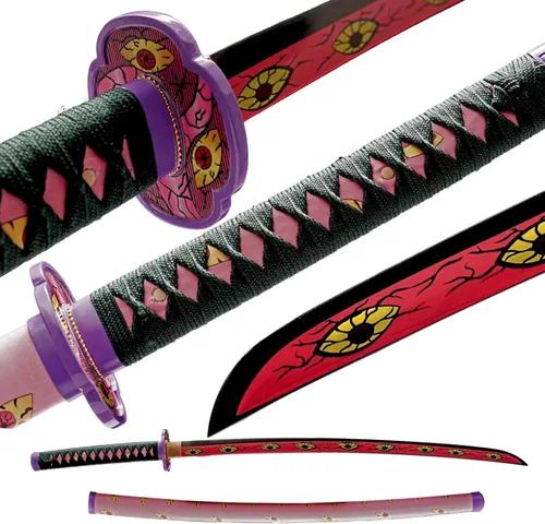 Vista 19 de Demon Slayer - Espada Tanjiro Katana de acero 1065, espiga completa, hecha a mano, Katana japonesa real, 41 pulgadas