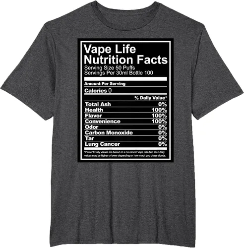 Vista 23 de Información nutricional de Vape Life - Camiseta Vaping - Camiseta Vaper Tee