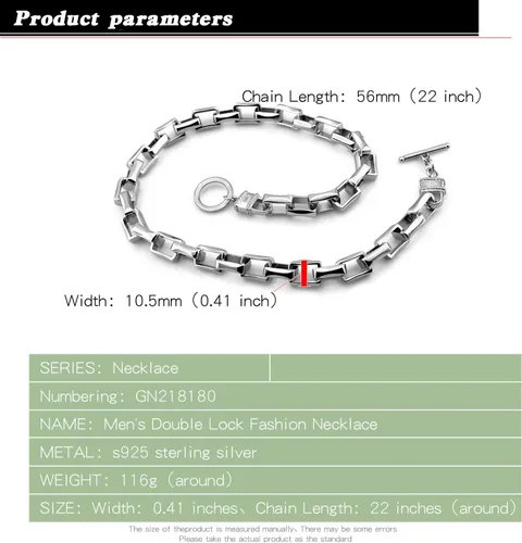 Vista 3 de Dankadi Collar de cadena de eslabones Rolo de plata de ley 925 maciza para hombre, cadena cubana gruesa de 0.354 in y 0.394 in, gargantilla grande
