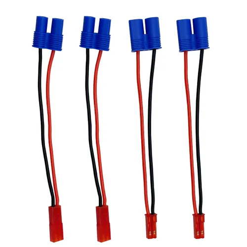 Vista 2 de 2 pares de conectores adaptadores JST a EC3 macho hembra para batería Lipo con cable de 10 cm 20 awg para RC FPV Racing Drone Multicopter Quadcopter