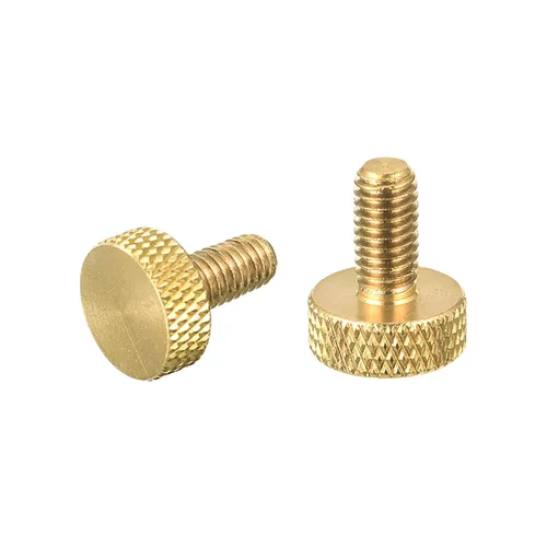 Vista 7 de uxcell 10 tornillos moleteados de latón, M3x8mm 0.453 in de longitud, perno de agarre plano, sujetadores para electrónicos, mecánicos