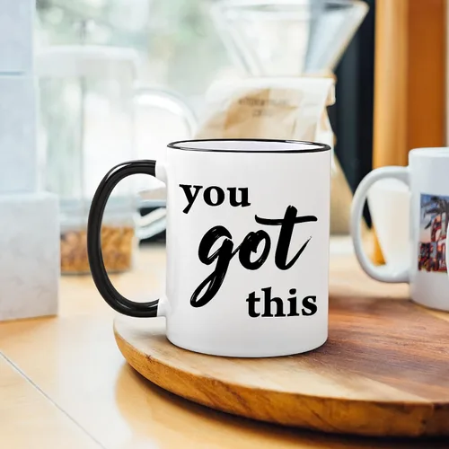 Vista 2 de YHRJWN Taza de café con texto en inglés "You Got This" para mujeres y hombres, regalos motivacionales inspiradores para mejores amigos, compañeros