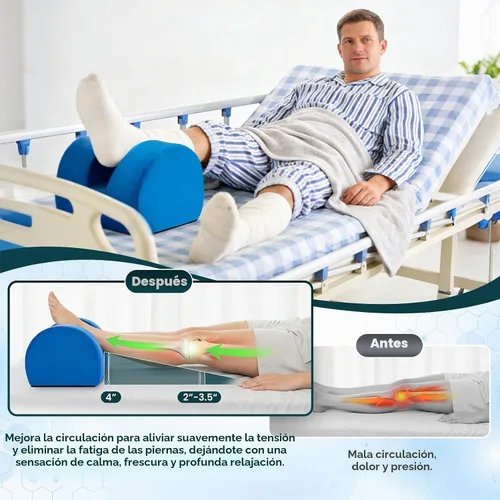 Vista 3 de Almohada de repuesto de rodilla, almohada ergonómica de elevación de pie para soporte de piernas, cojín de espuma de alta densidad para aliviar