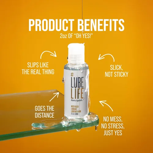 Vista 5 de LubeLife Lubricante a base de agua - Lubricante personal para hombres, mujeres y parejas, tamaño de viaje, no mancha, fácil de limpiar, seguro
