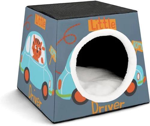 Vista 13 de Cama para gatos y gatos, sofá impreso con almohada pequeña para gatitos, perros pequeños, mono de fútbol