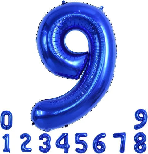 Vista 113 de Toniful - Globos de helio grandes de números del 0 al 9 de 40 pulgadas, color negro, globos digitales de número 0, globos de papel de aluminio