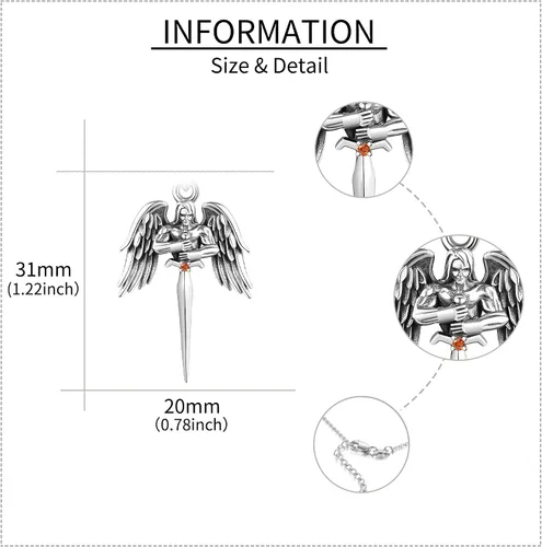 Vista 3 de EXRANQO AnkhEye of HorusSt MichaelPeace Sign Necklace 925 Sterling Silver Egyptian Protection Necklace Jewelry Gifts for Women Men