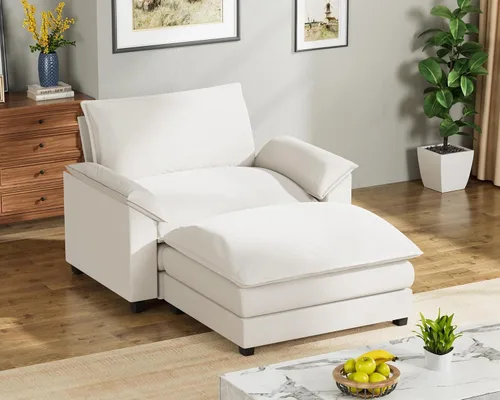 Vista 29 de Homall Sofá Seccional Modular de 80", Sofá Biplaza con Cojín de Doble Capa, Combinación DIY de Chenille Profundo Sofá Nube de 2 Asientos para Sala
