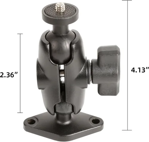 Vista 3 de xik Soporte de montaje para cámara: base rómbica de bola de 1 pulgada, rosca de 1/4 "-20 - Compatible con cámara de seguridad Logitech, DSLR, CCTV