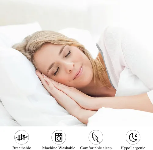 Vista 58 de Juego de 2 fundas de almohada 100% de algodón egipcio, fundas de almohada refrescantes de 400 hilos, fundas de almohada suaves y transpirables