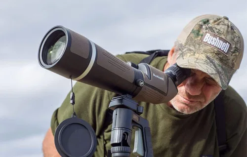 Vista 5 de Bushnell Nitro 20-60x65 Caza, alcance de detección de largo alcance, totalmente multicapa, Objetivo ED Prime, IPX7 impermeable
