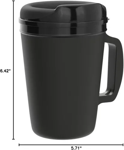 Vista 7 de Tazas de café con aislamiento de espuma ThermoServ de 34 oz - Negro