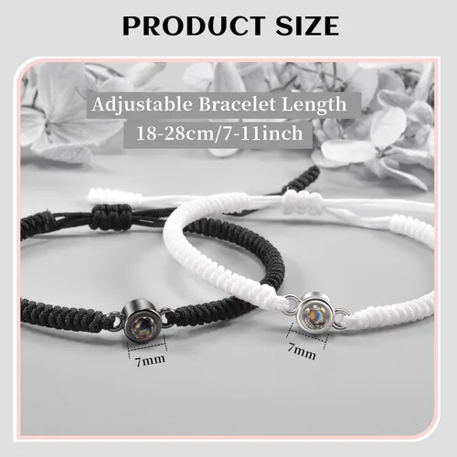 Vista 2 de Pulseras PZXHRY para pareja, mejores amigos, madre e hija, amistad, pulsera a juego para él, ella, mejor amiga, mamá, hija, cumpleaños, Navidad
