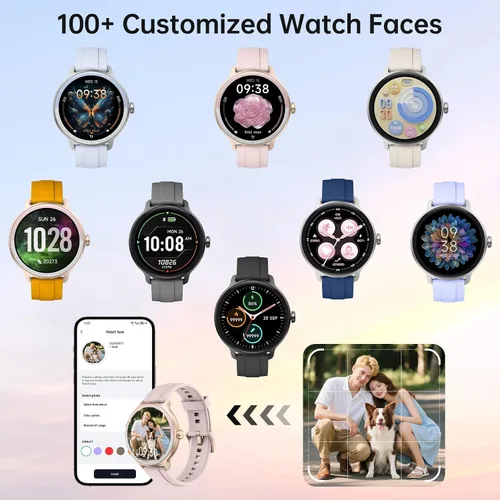 Vista 7 de Reloj inteligente para hombres y mujeres (respuesta/hacer llamadas), reloj inteligente con voz AI integrada, rastreador de fitness HD de 1.27