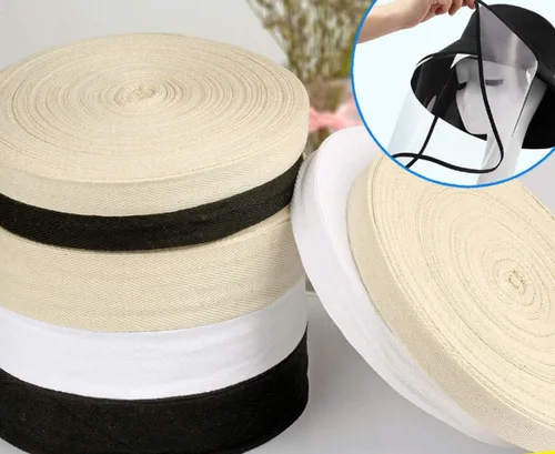 Vista 3 de Cinta de espiga de 50 yardas, cinta de algodón para coser (beige, 1 pulgada) Materiales respetuosos con el medio ambiente, suaves