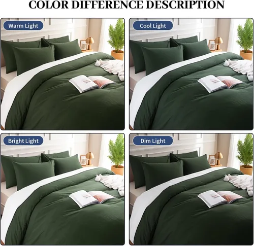 Vista 294 de NEXHOME PRO Funda de edredón Twin XL 100% algodón lavado, transpirable, duradera, texturizada, similar al lino, juego de ropa de cama para el hogar