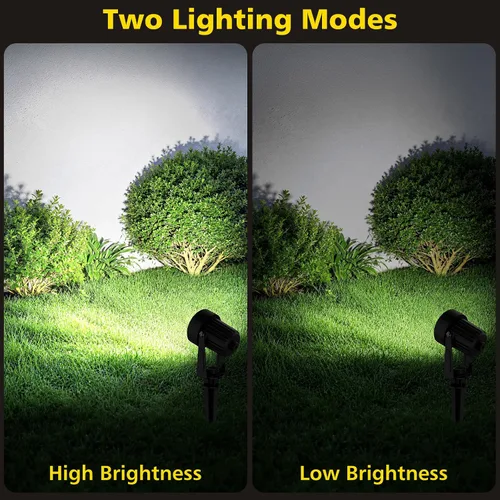 Vista 5 de T-SUN Focos solares al aire libre impermeables, luces de paisaje solares 2 en 1 LED para jardín, focos solares para árbol, jardín, estanque, piscina