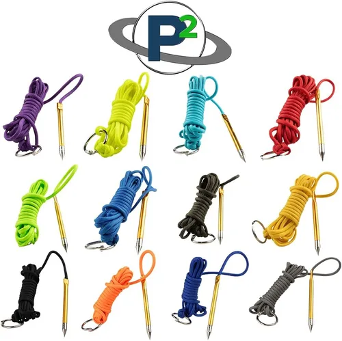 Vista 2 de Ensartador/Porta-pescados Paracord de 10 Pies 550lb con Aguja de Enhebrado de Metal y Anillo Partido de 1 Pulgada