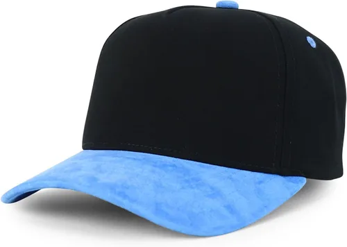 Vista 29 de Trendy Apparel Shop Gorra de béisbol combinada de 5 paneles de algodón y gamuza Piedra real
