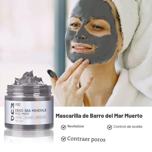 Vista 5 de ANAI RUI Juego de 3 mascarillas faciales – Máscara de arcilla de cúrcuma – Máscara facial de té verde – Máscara de barro del Mar Muerto para piel