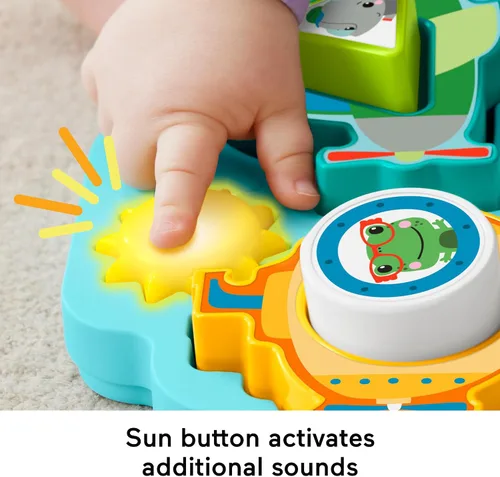 Vista 4 de Fisher-Price Juguete de clasificación para bebés con formas y sonidos rompecabezas de vehículo con música y luces para juegos de motricidad fina