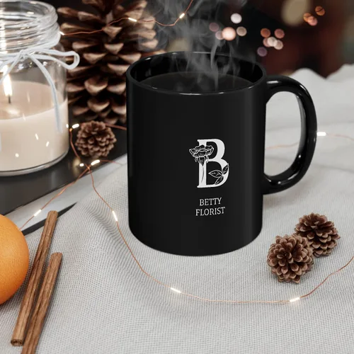 Vista 7 de Taza de café con inicial floral con nombre, taza personalizada para mujeres para hombres, regalos monogramados, letras de café personalizadas