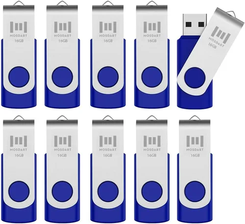 Vista 8 de mosDART - memoria externa USB 2.0 - capacidad pequeña - 10 unidades - 128mb indicador led, negro Con protección de puerto de clip giratorio