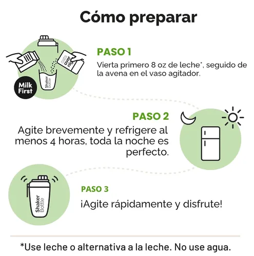 Vista 4 de Oats Overnight Galletas y Crema - Avena durante la noche con 20 g de proteína de suero, batido de proteína de desayuno alto en fibra - Harina