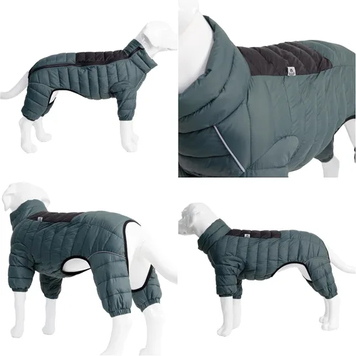 Vista 2 de Suéter para Perro ArmyGreen, Resistente al Viento, Reflectante - Chaqueta de Invierno Dirigible para S, M, L - Cremallera, Tallas Ajustables