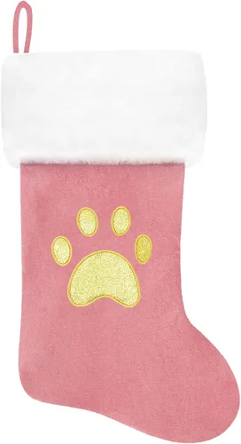 Vista 96 de Calcetines de Navidad bordados de 20 pulgadas con monograma, terciopelo negro con puño de felpa blanca supersuave, adornos clásicos para decoración