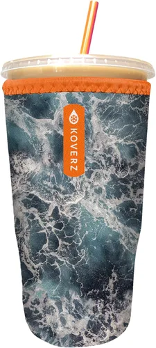 Vista 22 de Funda Koverz para café helado, funda aislante de neopreno para taza, se ajusta a una taza de café de 32 Oz., lavable y reutilizable, accesorios