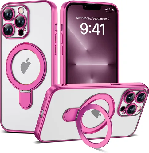 Vista 150 de Funda compatible con iPhone 12 con soporte de anillo magnético invisible [compatible con Mag-Safe] [Protector completo de lente de cámara] Funda