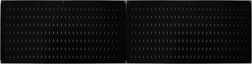 Vista 2 de Tablero horizontal para herramientas de garaje para pared, dos tablas de 32 pulgadas de ancho x 16 pulgadas de alto, fáciles de instalar Negro