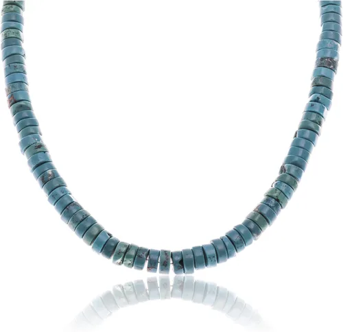 Vista 8 de $400Tag Disco de magnesita Plata Certificado Navajo Nativo Americano Collar Cadena 18209 Hecho por Loma Siiva, Metal Piedra, magnesita