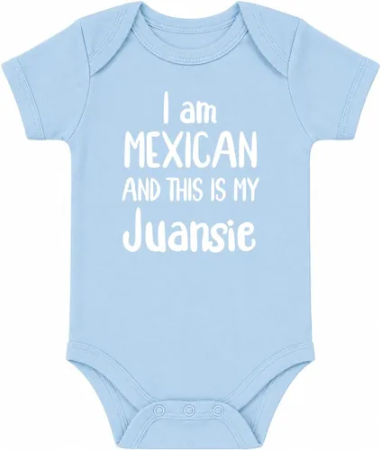 Vista 9 de CBTwear Body divertido para bebé con texto en inglés "I Am Mexican and This Is My Juansie" Negro